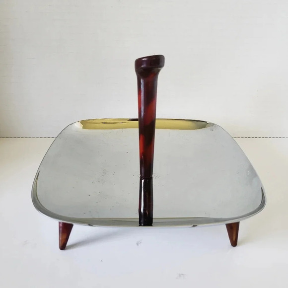 Vintage Retro  Gourmates Serving Tray with Bakelite Handle/Feet. - Picture 1 of 7